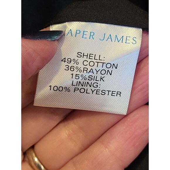 Draper James Women's Black June Dress Puff Sleeve Silk Blend Midi Fit/Flare | 16 - Picture 8 of 11